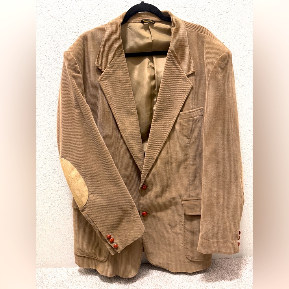 Alexander Lloyd Brown Corduroy Sports Coat Jacket Blazer 50 Tall Patches EUC